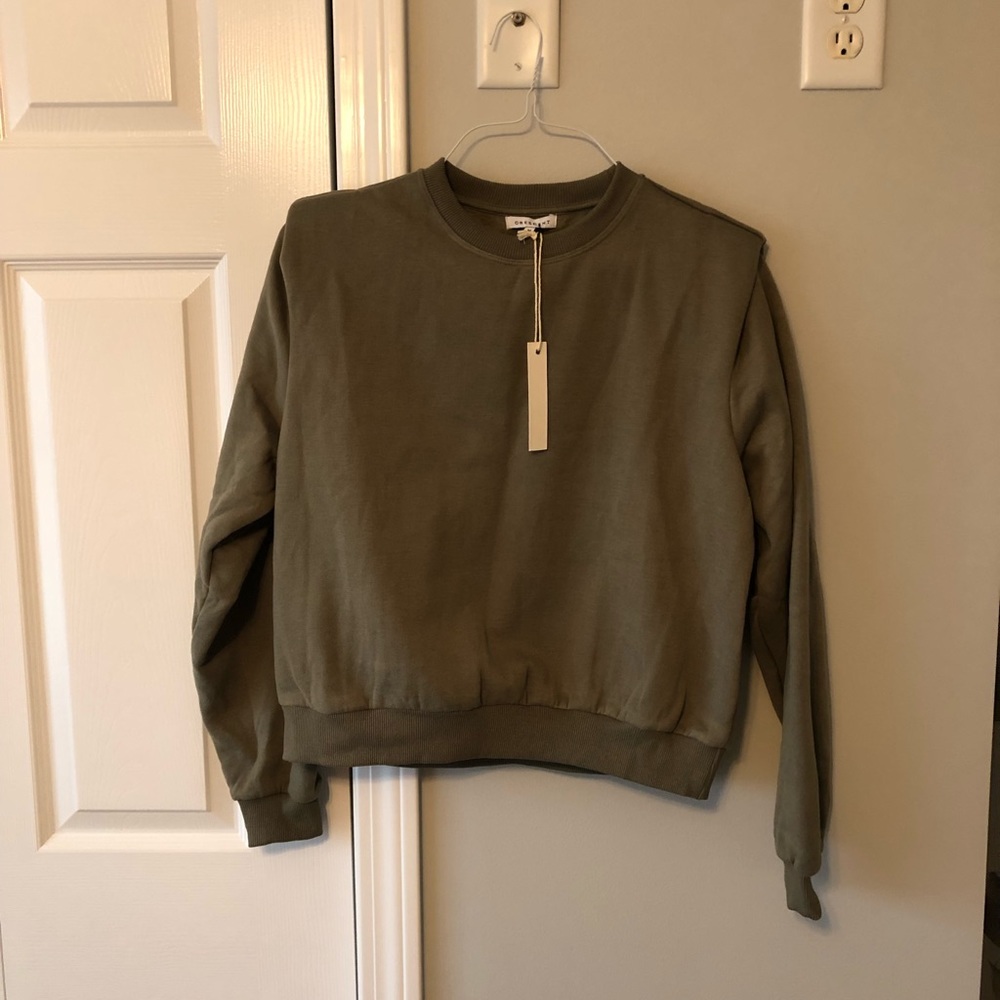 Crescent shoulder padded sweatshirt